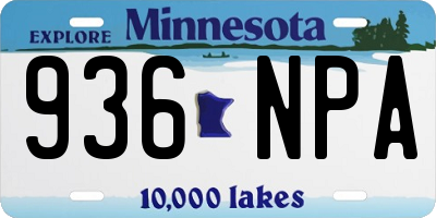 MN license plate 936NPA