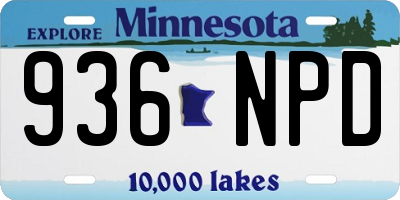 MN license plate 936NPD