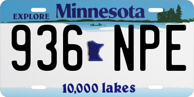MN license plate 936NPE