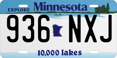 MN license plate 936NXJ