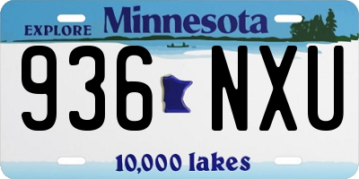 MN license plate 936NXU