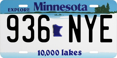 MN license plate 936NYE