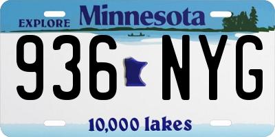 MN license plate 936NYG