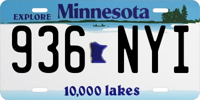 MN license plate 936NYI