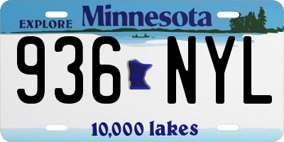 MN license plate 936NYL