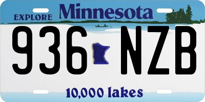 MN license plate 936NZB