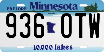 MN license plate 936OTW