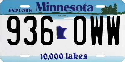 MN license plate 936OWW