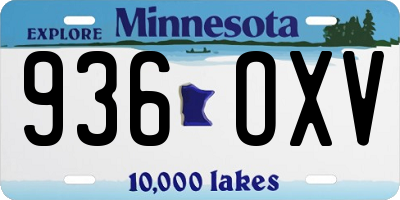 MN license plate 936OXV