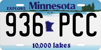 MN license plate 936PCC