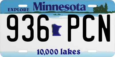 MN license plate 936PCN