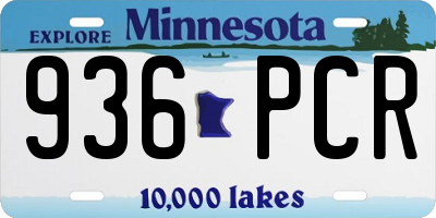 MN license plate 936PCR