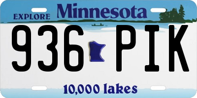 MN license plate 936PIK
