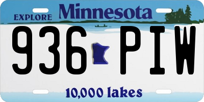 MN license plate 936PIW