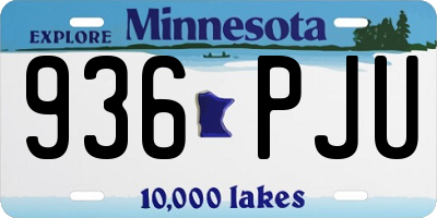 MN license plate 936PJU