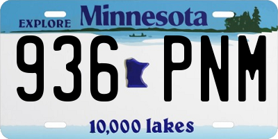 MN license plate 936PNM