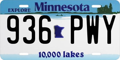MN license plate 936PWY