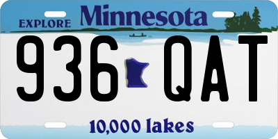 MN license plate 936QAT