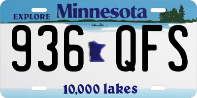 MN license plate 936QFS