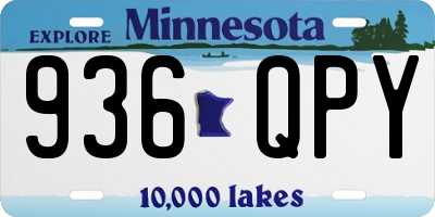 MN license plate 936QPY