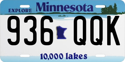 MN license plate 936QQK