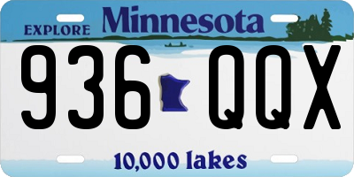 MN license plate 936QQX