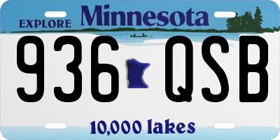MN license plate 936QSB