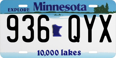 MN license plate 936QYX