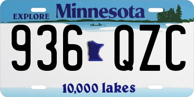 MN license plate 936QZC