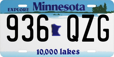 MN license plate 936QZG