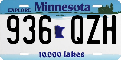 MN license plate 936QZH