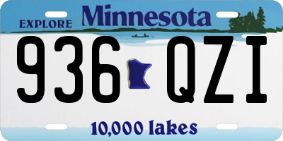 MN license plate 936QZI