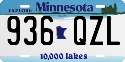 MN license plate 936QZL