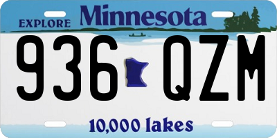 MN license plate 936QZM