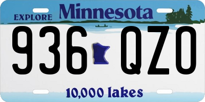 MN license plate 936QZO