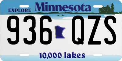 MN license plate 936QZS