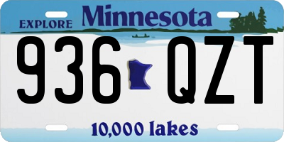 MN license plate 936QZT
