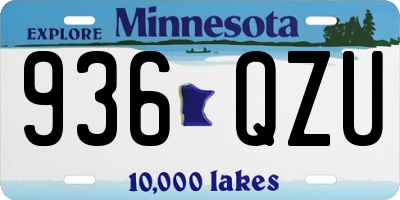 MN license plate 936QZU