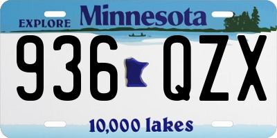 MN license plate 936QZX