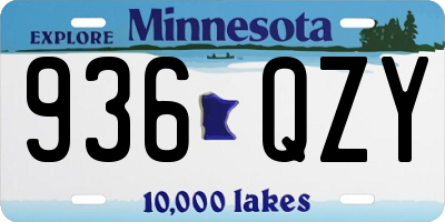 MN license plate 936QZY