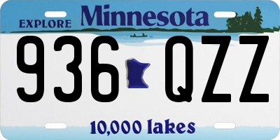 MN license plate 936QZZ