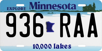 MN license plate 936RAA