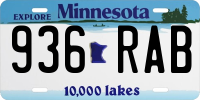 MN license plate 936RAB