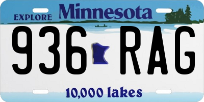 MN license plate 936RAG