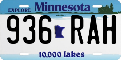 MN license plate 936RAH
