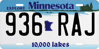 MN license plate 936RAJ