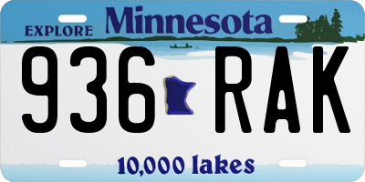MN license plate 936RAK