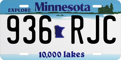 MN license plate 936RJC