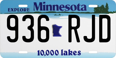 MN license plate 936RJD