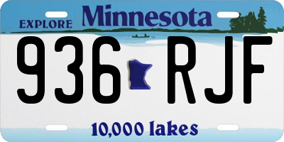 MN license plate 936RJF